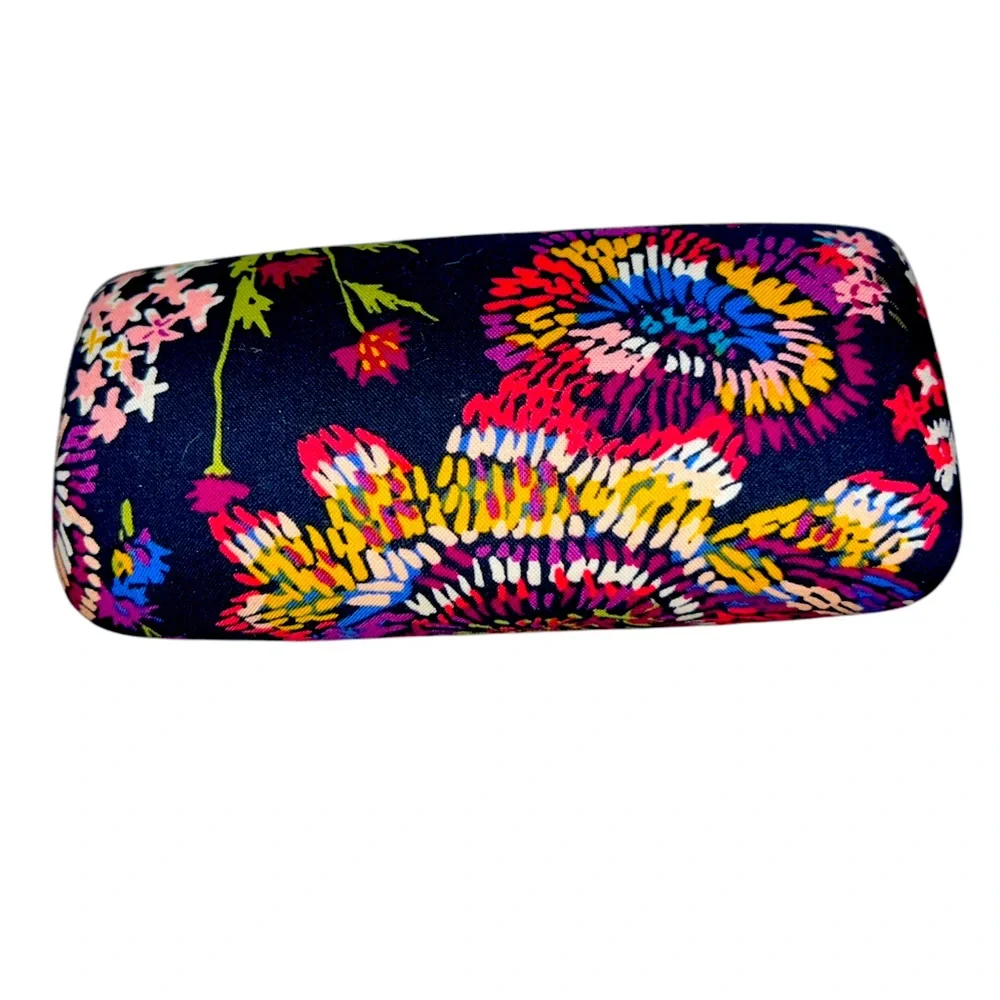 Vera Bradley Midnight Wildflowers Clamshell Sunglass Case